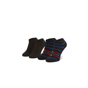 Tommy Hilfiger pánské černé ponožky 2 pack - 39 (002)